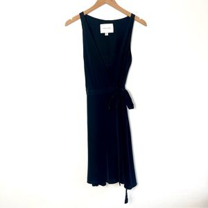 Amour Vert Little Black Washable Silk Wrap Dress